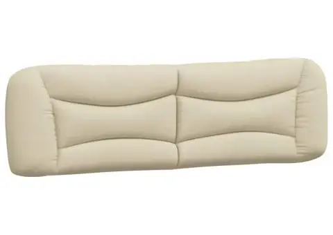 Pernă pentru tăblie de pat, crem, 180 cm, material textil - 2/5