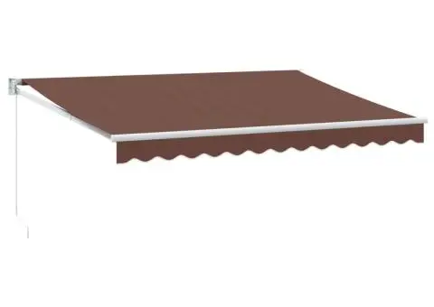 Copertină retractabilă manual, maro, 350x250 cm - 2/5