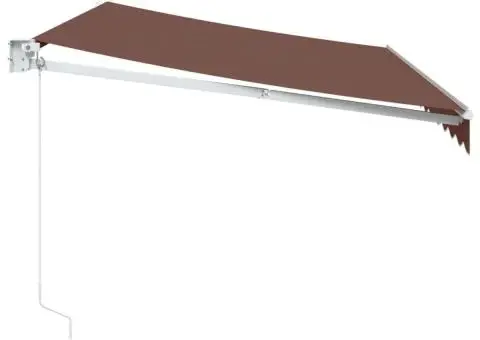 Copertină retractabilă manual, maro, 350x250 cm - 4/5