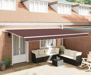 vidaXL Copertina retractabilă automat, maro, 500x300 cm