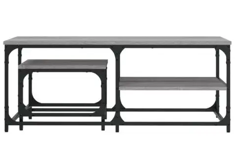 Mese suprapuse de cafea, 2 buc, sonoma gri, lemn prelucrat - 4/5