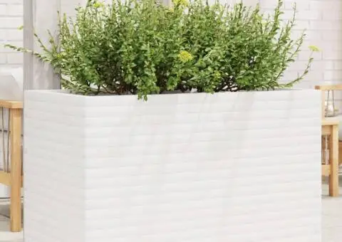 Jardinieră de grădină, alb, 110x60x72 cm, lemn masiv de pin - 1/5