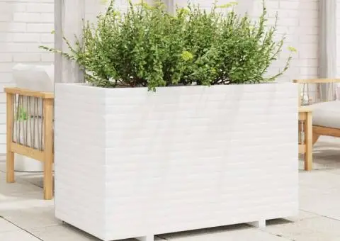 Jardinieră de grădină, alb, 110x60x72 cm, lemn masiv de pin - 3/5