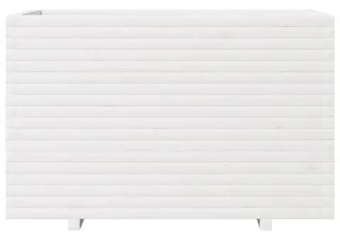 Jardinieră de grădină, alb, 110x60x72 cm, lemn masiv de pin - 5/5