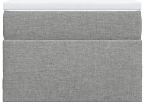 Pat box spring cu saltea, gri deschis, 90x200 cm, textil - 4/5