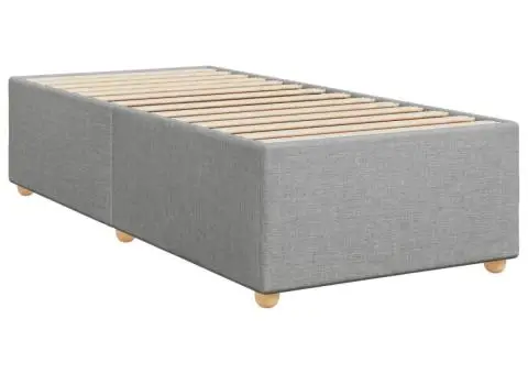 Pat box spring cu saltea, gri deschis, 90x200 cm, textil - 5/5