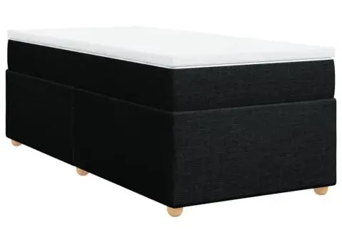 Pat box spring cu saltea, negru, 90x200 cm, textil - 2/5