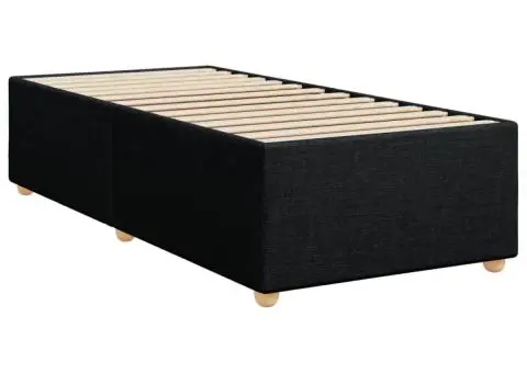 Pat box spring cu saltea, negru, 90x200 cm, textil - 5/5