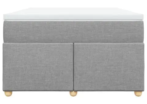 Pat continental cu saltea, gri deschis, 120x200 cm, textil - 4/5