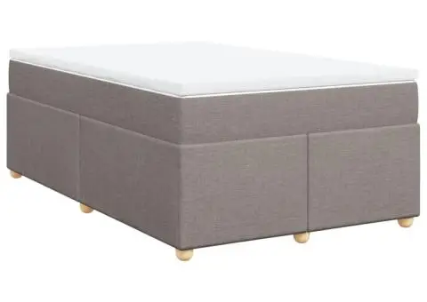 Pat box spring cu saltea, gri taupe, 120x200 cm, textil - 2/5