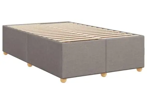 Pat box spring cu saltea, gri taupe, 120x200 cm, textil - 5/5