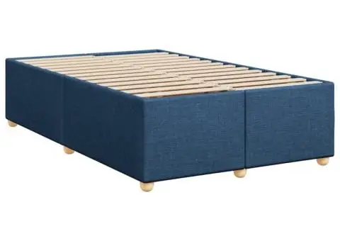 Pat box spring cu saltea, albastru, 120x200 cm, textil - 5/5