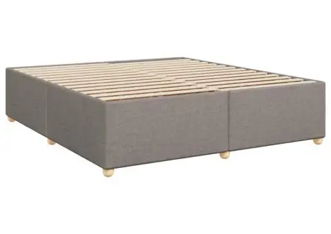 Pat continental cu saltea, gri taupe, 180x200 cm, textil - 5/5