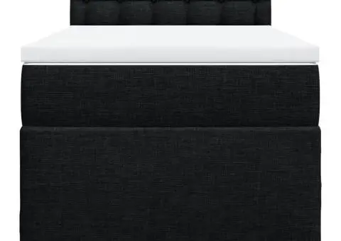 Pat box spring cu saltea, negru, 90x200 cm, textil - 4/5