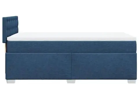 Pat box spring cu saltea, albastru, 90x200 cm, textil - 5/5