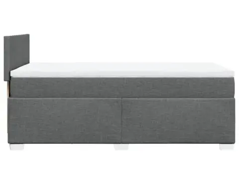 Pat box spring cu saltea, gri închis, 100x200 cm, textil - 5/5
