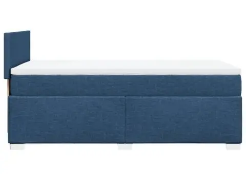 Pat box spring cu saltea, albastru, 100x200 cm, textil - 5/5