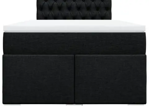 Pat box spring cu saltea, negru, 120x190 cm, catifea - 4/5