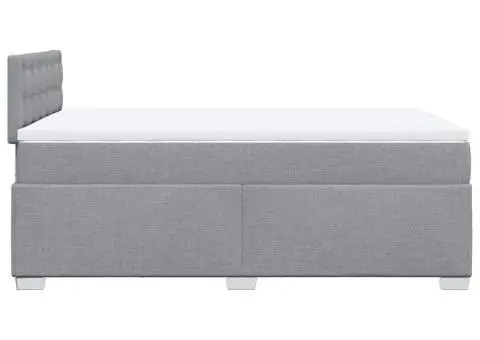 Pat box spring cu saltea, gri deschis, 120x190 cm, textil - 5/5