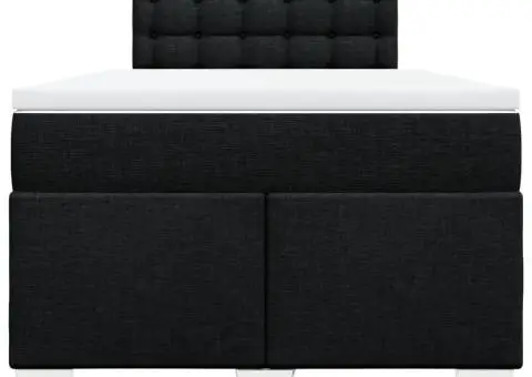 Pat box spring cu saltea, negru, 120x190 cm, catifea - 4/5