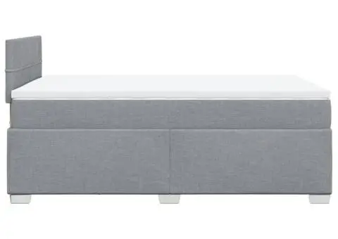 Pat continental cu saltea, gri deschis, 120x200 cm, textil - 5/5