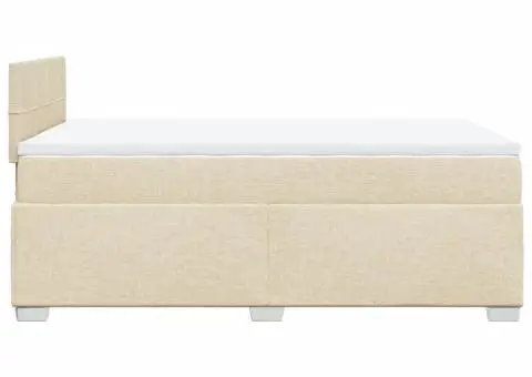 Pat box spring cu saltea, crem, 120x200 cm, textil - 5/5