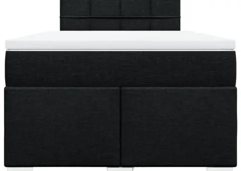 Pat box spring cu saltea, negru, 120x200 cm, textil - 4/5