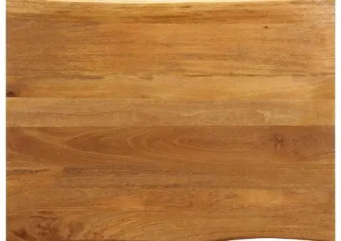Blat masă cu margini naturale, 100x80x2,5 cm, lemn masiv mango - 1/5