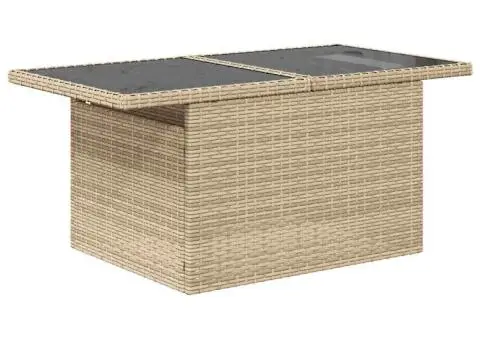 Set canapele de grădină, 9 piese, cu perne, bej, poliratan - 5/5