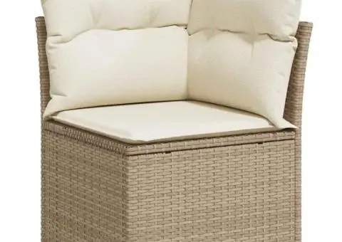 Set canapele de grădină cu perne, 10 piese, bej, poliratan - 4/5