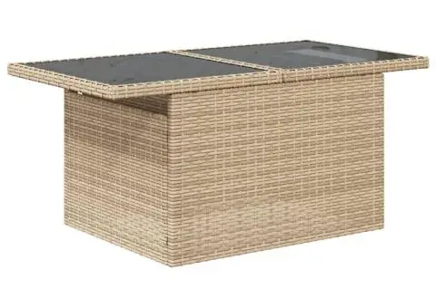 Set canapele de grădină cu perne, 11 piese, bej, poliratan - 5/5