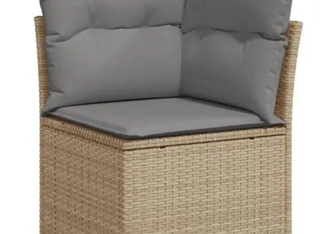 Set canapele de grădină, 8 piese, cu perne, bej, poliratan - 4/5