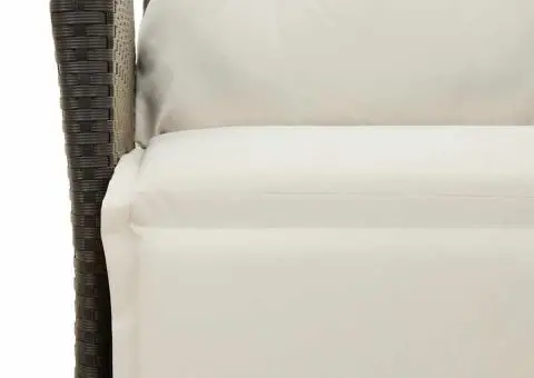 Set mobilier de grădină cu perne, 7 piese, negru, poliratan - 5/5