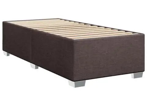 Pat box spring cu saltea, maro închis, 90x200 cm, textil - 5/5