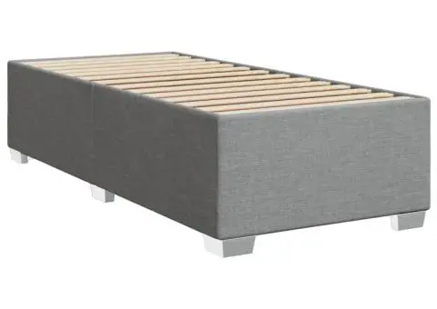 Pat box spring cu saltea, gri deschis, 90x200 cm, textil - 5/5