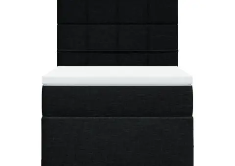 Pat box spring cu saltea, negru, 90x200 cm, textil - 4/5