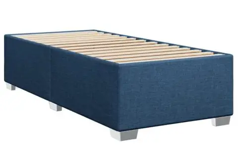 Pat box spring cu saltea, albastru, 90x200 cm, textil - 5/5