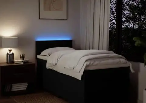 Pat box spring cu saltea, negru, 90x190 cm, textil - 5/5