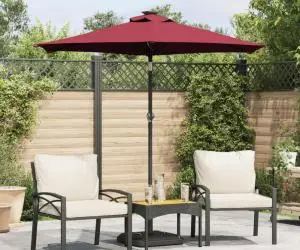 vidaXL Umbrelă soare grădină stâlp din oțel roșu bordo 225x225x212 cm