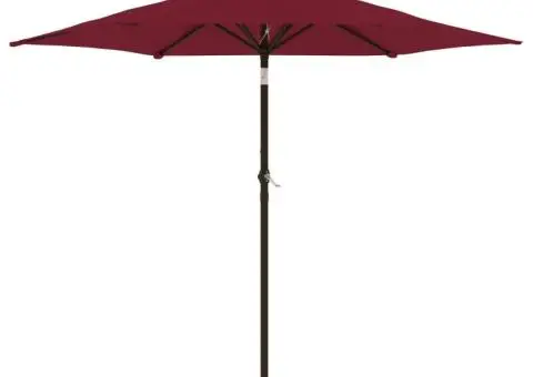 Umbrelă soare grădină stâlp din oțel roșu bordo 225x225x212 cm - 2/5