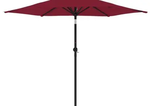 Umbrelă soare grădină stâlp din oțel roșu bordo 225x225x212 cm - 4/5