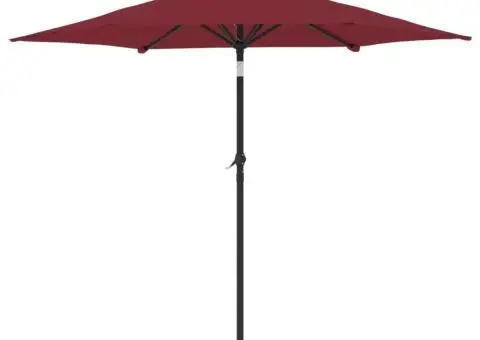 Umbrelă soare grădină stâlp din oțel roșu bordo 225x225x212 cm - 5/5