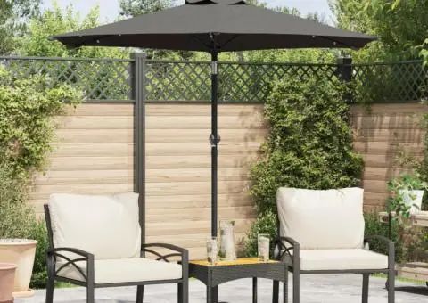 Umbrelă soare de grădină stâlp din oțel antracit 225x225x212 cm - 1/5