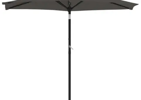 Umbrelă soare de grădină stâlp din oțel antracit 225x225x212 cm - 3/5