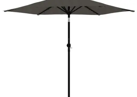 Umbrelă soare de grădină stâlp din oțel antracit 225x225x212 cm - 4/5