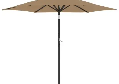 Umbrelă soare de grădină stâlp din oțel/LED taupe 225x225x212cm - 2/5