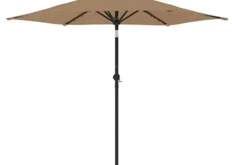 Umbrelă soare de grădină stâlp din oțel/LED taupe 225x225x212cm - 5/5