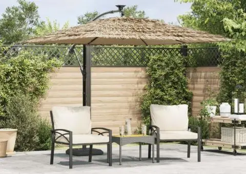 Umbrelă soare de grădină cu stâlp din oțel, maro 246x246x230 cm - 1/5