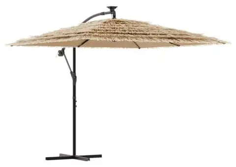 Umbrelă soare de grădină cu stâlp din oțel, maro 246x246x230 cm - 2/5