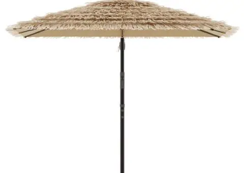 Umbrelă soare de grădină cu stâlp din oțel, maro 246x246x230 cm - 3/5